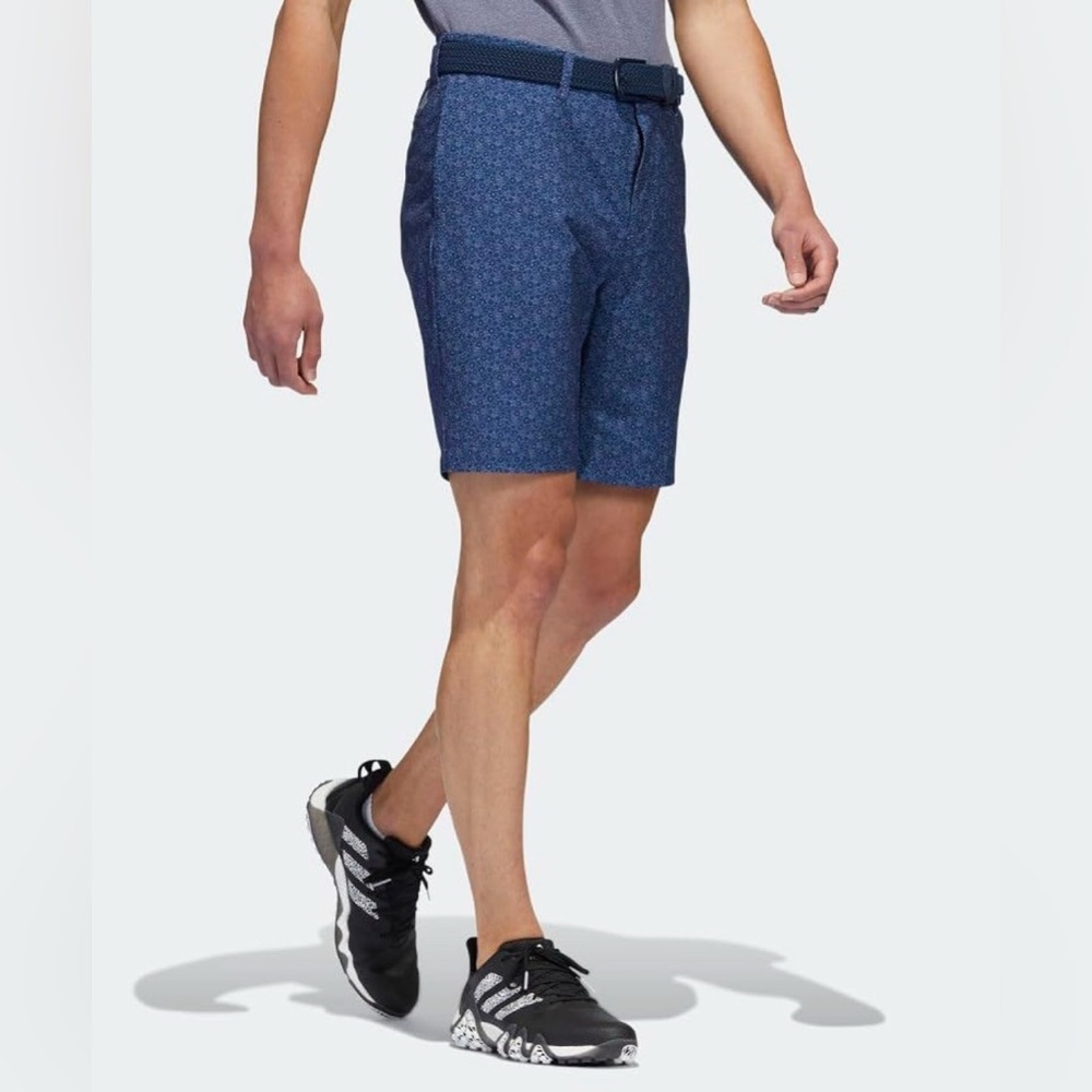 Adidas Men's 9" Ultimate 365 Floral Print Golf Shorts Collegiate Navy Size 36”